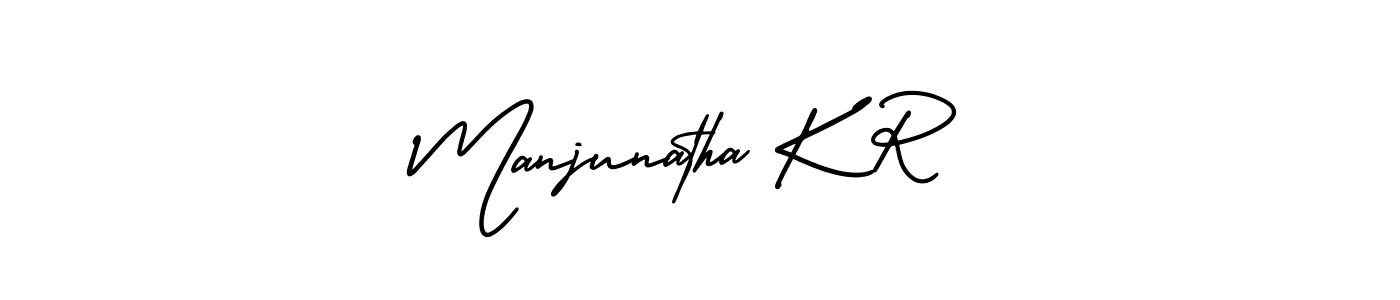 The best way (AmerikaSignatureDemo-Regular) to make a short signature is to pick only two or three words in your name. The name Manjunatha K R include a total of six letters. For converting this name. Manjunatha K R signature style 3 images and pictures png