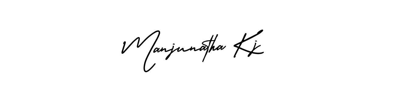 How to make Manjunatha Kj name signature. Use AmerikaSignatureDemo-Regular style for creating short signs online. This is the latest handwritten sign. Manjunatha Kj signature style 3 images and pictures png
