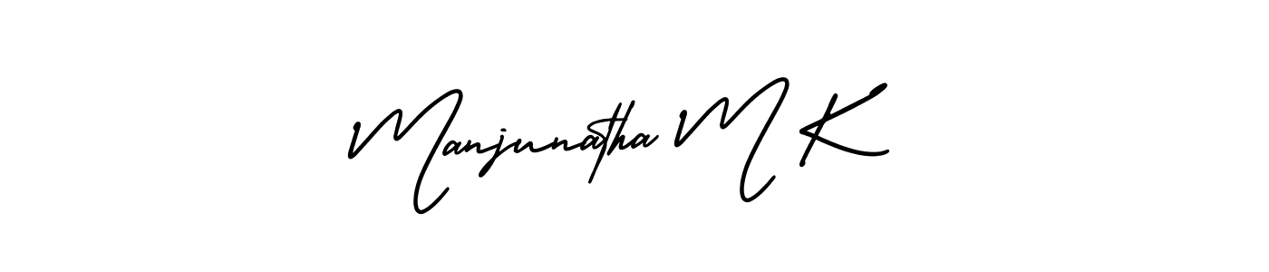 Make a beautiful signature design for name Manjunatha M K. With this signature (AmerikaSignatureDemo-Regular) style, you can create a handwritten signature for free. Manjunatha M K signature style 3 images and pictures png