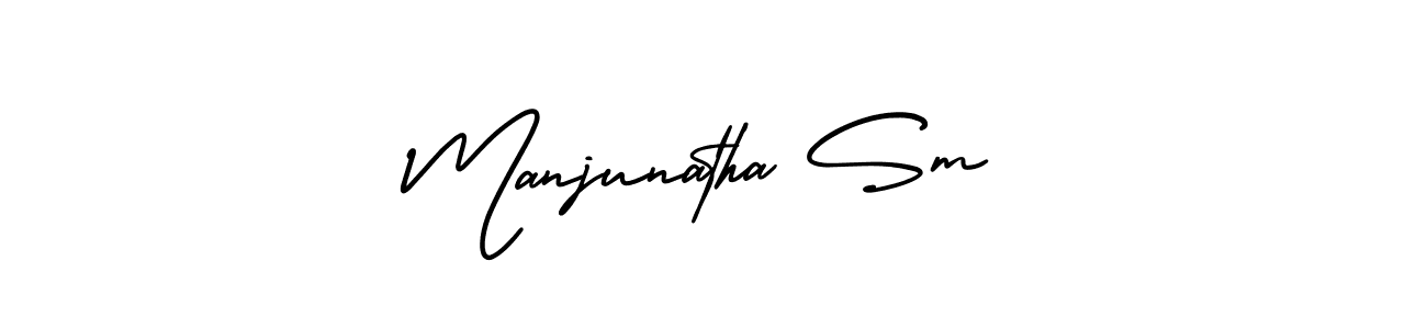 Make a short Manjunatha Sm signature style. Manage your documents anywhere anytime using AmerikaSignatureDemo-Regular. Create and add eSignatures, submit forms, share and send files easily. Manjunatha Sm signature style 3 images and pictures png