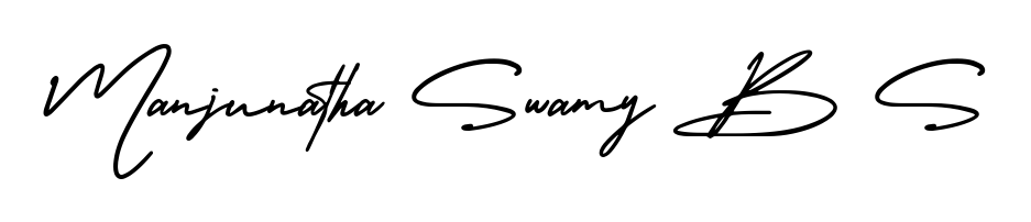 Quickly download Manjunatha Swamy B S name signature in high-resolution PNG using AmerikaSignatureDemo-Regular style. Ready to insert into PDFs and online applications. Manjunatha Swamy B S signature style 3 images and pictures png