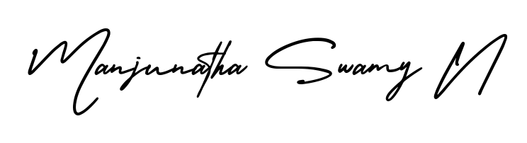 A timeless handwritten aesthetic for Manjunatha Swamy N. The AmerikaSignatureDemo-Regular font gives your signature a handcrafted feel with natural curves. Manjunatha Swamy N signature style 3 images and pictures png