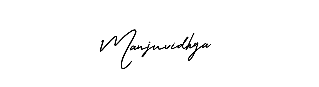 Make a beautiful signature design for name Manjuvidhya. With this signature (AmerikaSignatureDemo-Regular) style, you can create a handwritten signature for free. Manjuvidhya signature style 3 images and pictures png