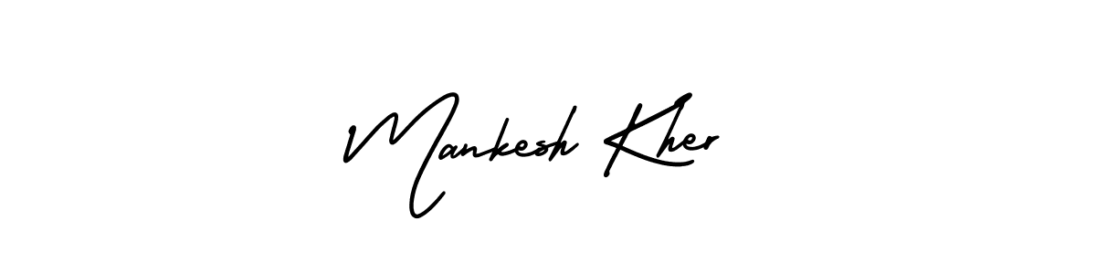 How to make Mankesh Kher name signature. Use AmerikaSignatureDemo-Regular style for creating short signs online. This is the latest handwritten sign. Mankesh Kher signature style 3 images and pictures png