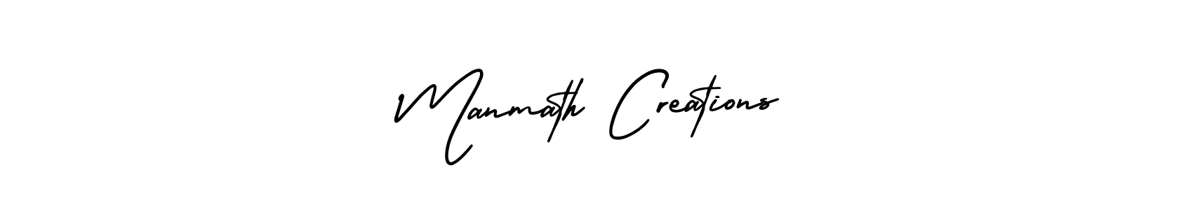 Make a beautiful signature design for name Manmath Creations. With this signature (AmerikaSignatureDemo-Regular) style, you can create a handwritten signature for free. Manmath Creations signature style 3 images and pictures png