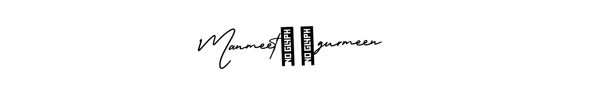 How to make Manmeet❤️gurmeen name signature. Use AmerikaSignatureDemo-Regular style for creating short signs online. This is the latest handwritten sign. Manmeet❤️gurmeen signature style 3 images and pictures png