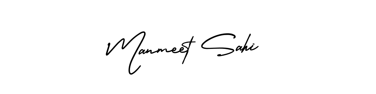 You should practise on your own different ways (AmerikaSignatureDemo-Regular) to write your name (Manmeet Sahi) in signature. don't let someone else do it for you. Manmeet Sahi signature style 3 images and pictures png