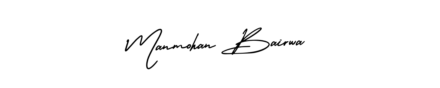 Manmohan Bairwa stylish signature style. Best Handwritten Sign (AmerikaSignatureDemo-Regular) for my name. Handwritten Signature Collection Ideas for my name Manmohan Bairwa. Manmohan Bairwa signature style 3 images and pictures png