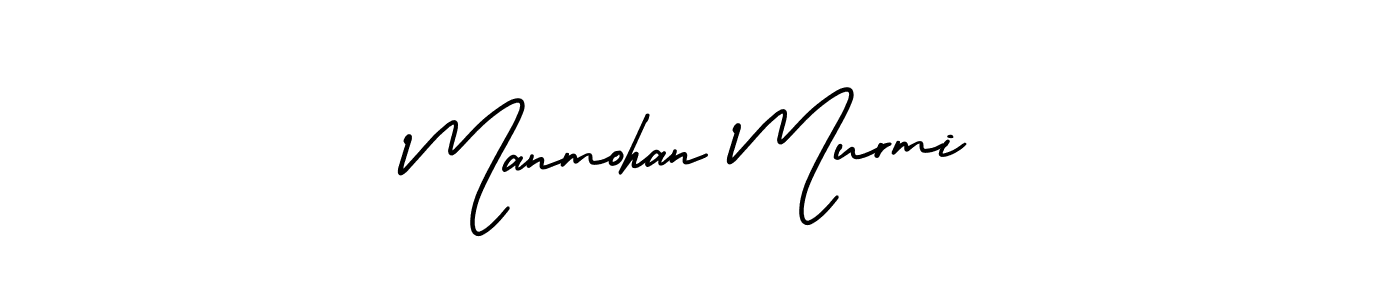 This is the best signature style for the Manmohan Murmi name. Also you like these signature font (AmerikaSignatureDemo-Regular). Mix name signature. Manmohan Murmi signature style 3 images and pictures png