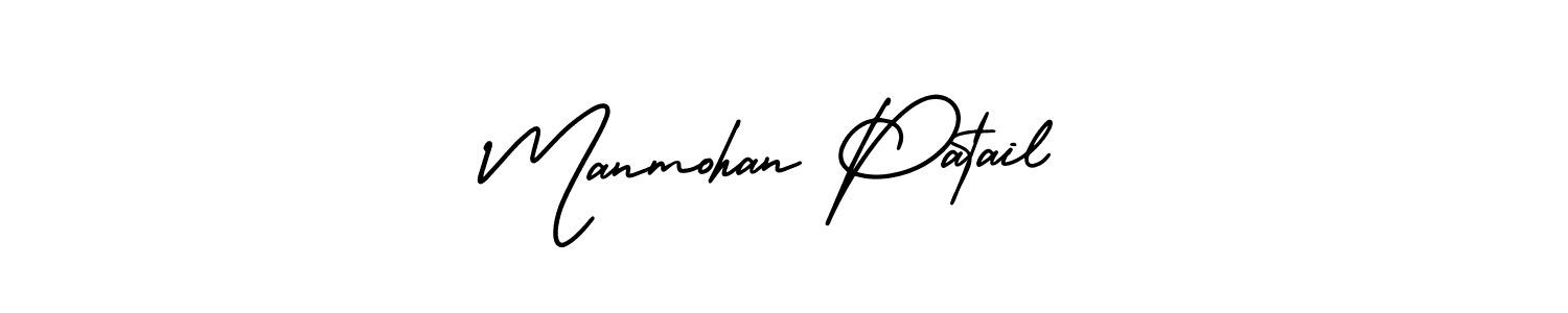 if you are searching for the best signature style for your name Manmohan Patail. so please give up your signature search. here we have designed multiple signature styles  using AmerikaSignatureDemo-Regular. Manmohan Patail signature style 3 images and pictures png