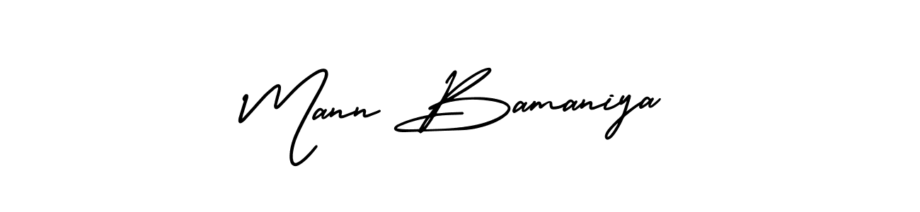 Make a beautiful signature design for name Mann Bamaniya. With this signature (AmerikaSignatureDemo-Regular) style, you can create a handwritten signature for free. Mann Bamaniya signature style 3 images and pictures png