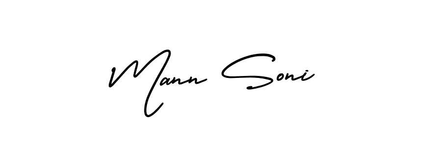 Design your own signature with our free online signature maker. With this signature software, you can create a handwritten (AmerikaSignatureDemo-Regular) signature for name Mann Soni. Mann Soni signature style 3 images and pictures png