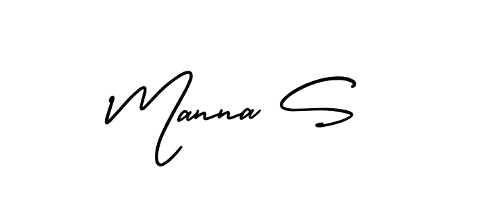 Make a beautiful signature design for name Manna S. With this signature (AmerikaSignatureDemo-Regular) style, you can create a handwritten signature for free. Manna S signature style 3 images and pictures png