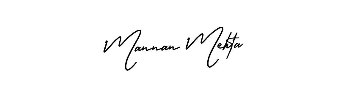 Make a beautiful signature design for name Mannan Mehta. With this signature (AmerikaSignatureDemo-Regular) style, you can create a handwritten signature for free. Mannan Mehta signature style 3 images and pictures png