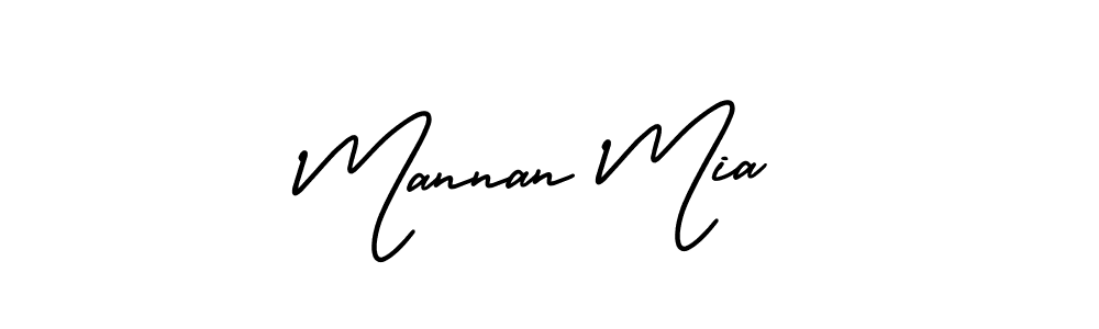 Mannan Mia stylish signature style. Best Handwritten Sign (AmerikaSignatureDemo-Regular) for my name. Handwritten Signature Collection Ideas for my name Mannan Mia. Mannan Mia signature style 3 images and pictures png