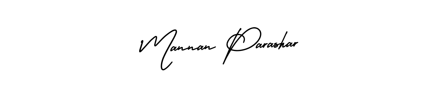 How to make Mannan Parashar name signature. Use AmerikaSignatureDemo-Regular style for creating short signs online. This is the latest handwritten sign. Mannan Parashar signature style 3 images and pictures png