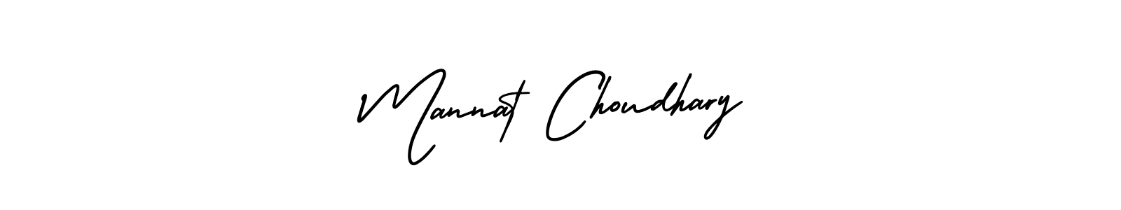 You should practise on your own different ways (AmerikaSignatureDemo-Regular) to write your name (Mannat Choudhary) in signature. don't let someone else do it for you. Mannat Choudhary signature style 3 images and pictures png