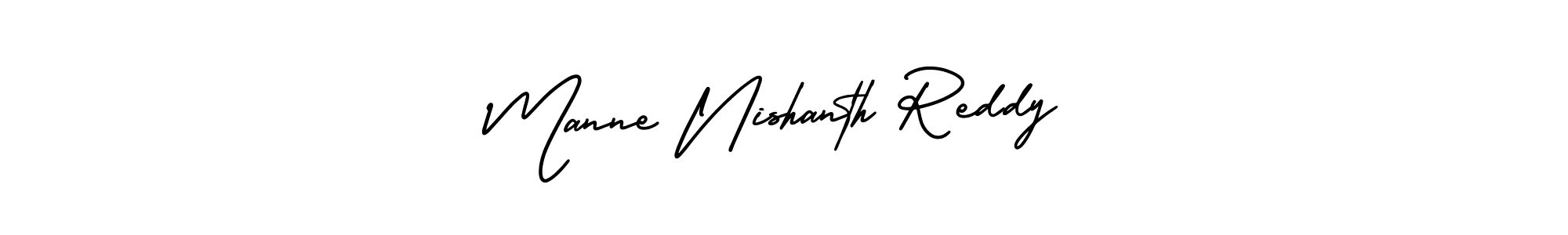 It looks lik you need a new signature style for name Manne Nishanth Reddy. Design unique handwritten (AmerikaSignatureDemo-Regular) signature with our free signature maker in just a few clicks. Manne Nishanth Reddy signature style 3 images and pictures png