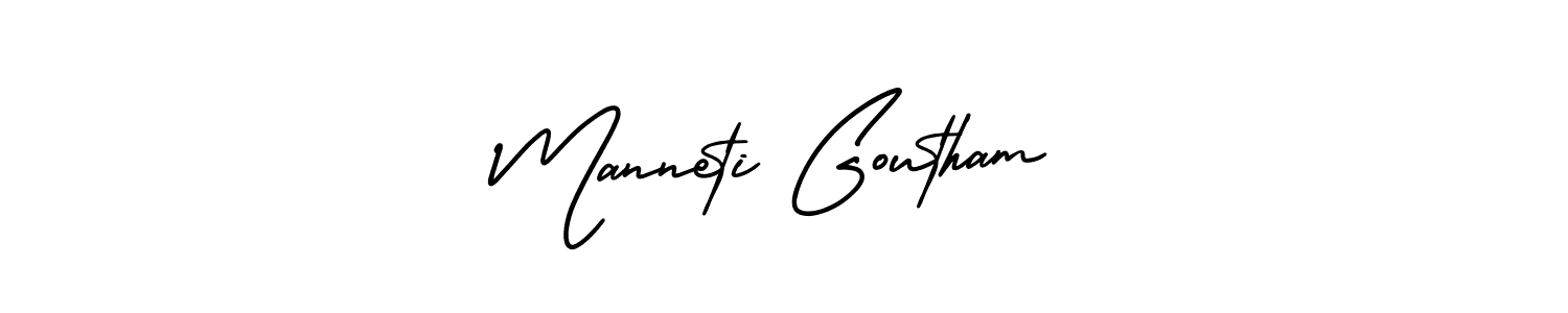 Check out images of Autograph of Manneti Goutham name. Actor Manneti Goutham Signature Style. AmerikaSignatureDemo-Regular is a professional sign style online. Manneti Goutham signature style 3 images and pictures png