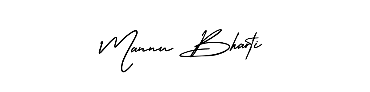 How to make Mannu Bharti name signature. Use AmerikaSignatureDemo-Regular style for creating short signs online. This is the latest handwritten sign. Mannu Bharti signature style 3 images and pictures png