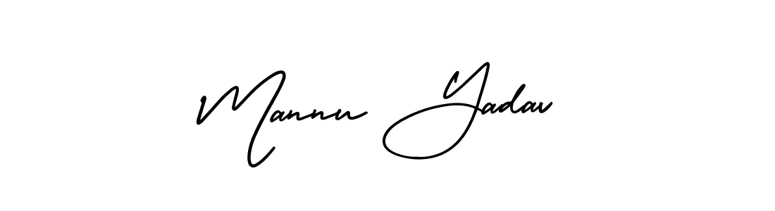 Design your own signature with our free online signature maker. With this signature software, you can create a handwritten (AmerikaSignatureDemo-Regular) signature for name Mannu Yadav. Mannu Yadav signature style 3 images and pictures png