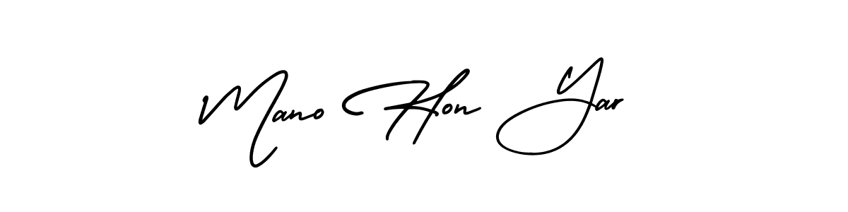 How to Draw Mano Hon Yar signature style? AmerikaSignatureDemo-Regular is a latest design signature styles for name Mano Hon Yar. Mano Hon Yar signature style 3 images and pictures png