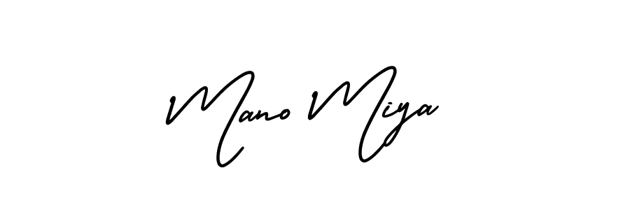 How to make Mano Miya signature? AmerikaSignatureDemo-Regular is a professional autograph style. Create handwritten signature for Mano Miya name. Mano Miya signature style 3 images and pictures png