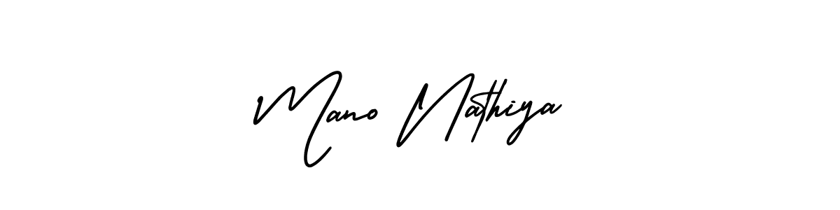 It looks lik you need a new signature style for name Mano Nathiya. Design unique handwritten (AmerikaSignatureDemo-Regular) signature with our free signature maker in just a few clicks. Mano Nathiya signature style 3 images and pictures png