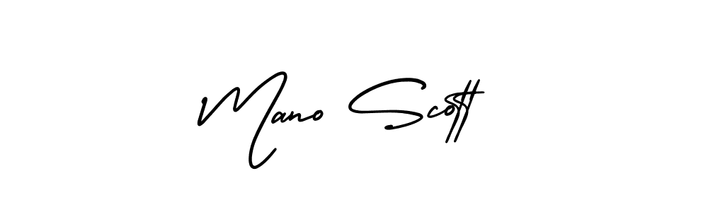 Mano Scott stylish signature style. Best Handwritten Sign (AmerikaSignatureDemo-Regular) for my name. Handwritten Signature Collection Ideas for my name Mano Scott. Mano Scott signature style 3 images and pictures png