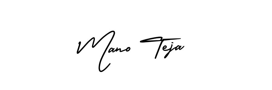 The best way (AmerikaSignatureDemo-Regular) to make a short signature is to pick only two or three words in your name. The name Mano Teja include a total of six letters. For converting this name. Mano Teja signature style 3 images and pictures png