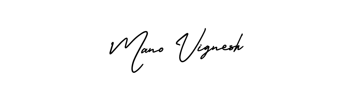 How to make Mano Vignesh name signature. Use AmerikaSignatureDemo-Regular style for creating short signs online. This is the latest handwritten sign. Mano Vignesh signature style 3 images and pictures png