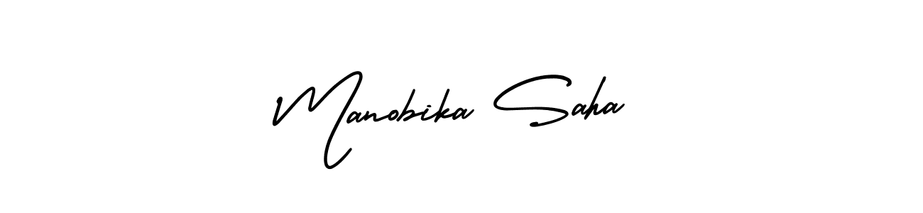 How to Draw Manobika Saha signature style? AmerikaSignatureDemo-Regular is a latest design signature styles for name Manobika Saha. Manobika Saha signature style 3 images and pictures png