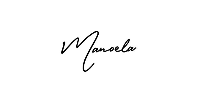 Manoela stylish signature style. Best Handwritten Sign (AmerikaSignatureDemo-Regular) for my name. Handwritten Signature Collection Ideas for my name Manoela. Manoela signature style 3 images and pictures png