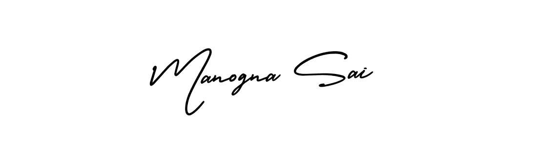 How to make Manogna Sai signature? AmerikaSignatureDemo-Regular is a professional autograph style. Create handwritten signature for Manogna Sai name. Manogna Sai signature style 3 images and pictures png