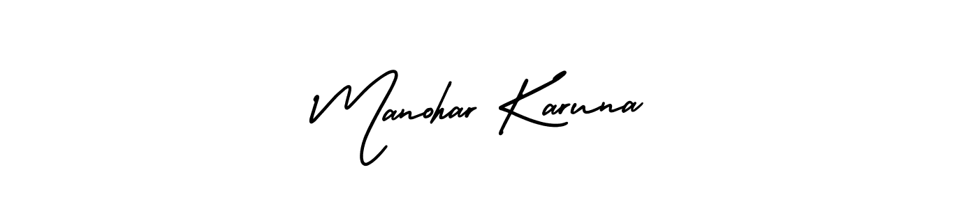 Also You can easily find your signature by using the search form. We will create Manohar Karuna name handwritten signature images for you free of cost using AmerikaSignatureDemo-Regular sign style. Manohar Karuna signature style 3 images and pictures png