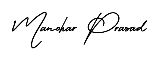 Try this chic Manohar Prasad handwritten sign style. Using AmerikaSignatureDemo-Regular font elements, it gives your name a sleek, memorable identity. Manohar Prasad signature style 3 images and pictures png