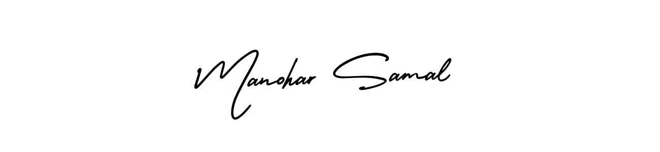 How to make Manohar Samal signature? AmerikaSignatureDemo-Regular is a professional autograph style. Create handwritten signature for Manohar Samal name. Manohar Samal signature style 3 images and pictures png