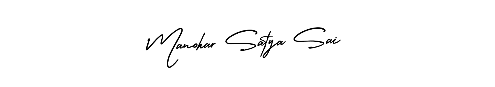 How to make Manohar Satya Sai name signature. Use AmerikaSignatureDemo-Regular style for creating short signs online. This is the latest handwritten sign. Manohar Satya Sai signature style 3 images and pictures png