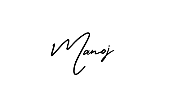 How to make Manoj  name signature. Use AmerikaSignatureDemo-Regular style for creating short signs online. This is the latest handwritten sign. Manoj  signature style 3 images and pictures png