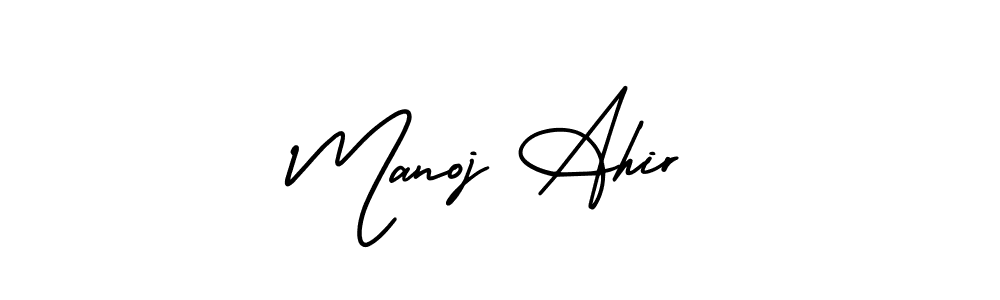 Design your own signature with our free online signature maker. With this signature software, you can create a handwritten (AmerikaSignatureDemo-Regular) signature for name Manoj Ahir. Manoj Ahir signature style 3 images and pictures png