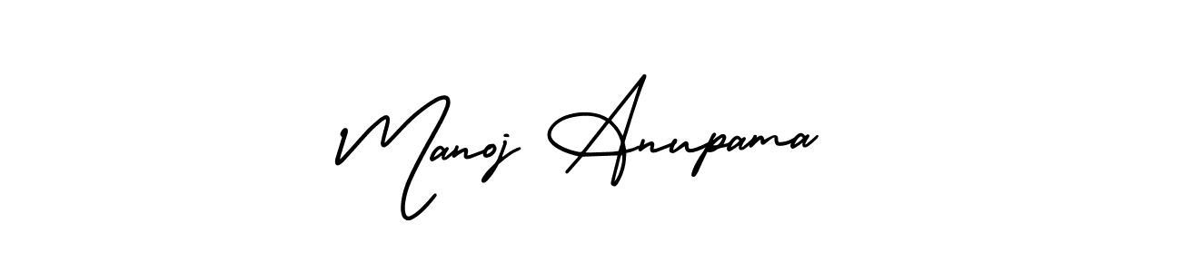Also we have Manoj Anupama name is the best signature style. Create professional handwritten signature collection using AmerikaSignatureDemo-Regular autograph style. Manoj Anupama signature style 3 images and pictures png