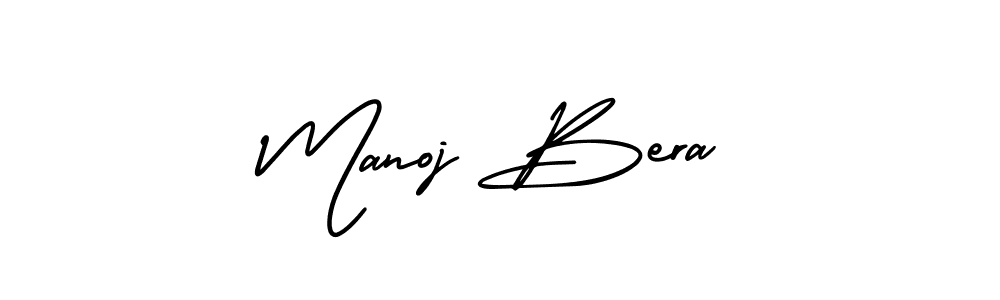 How to make Manoj Bera name signature. Use AmerikaSignatureDemo-Regular style for creating short signs online. This is the latest handwritten sign. Manoj Bera signature style 3 images and pictures png