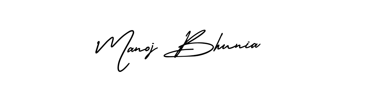 How to make Manoj Bhunia signature? AmerikaSignatureDemo-Regular is a professional autograph style. Create handwritten signature for Manoj Bhunia name. Manoj Bhunia signature style 3 images and pictures png