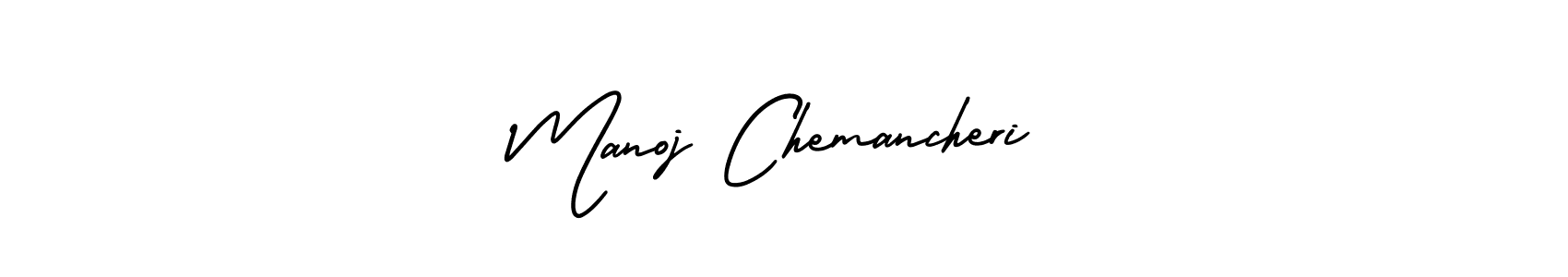 How to make Manoj Chemancheri signature? AmerikaSignatureDemo-Regular is a professional autograph style. Create handwritten signature for Manoj Chemancheri name. Manoj Chemancheri signature style 3 images and pictures png