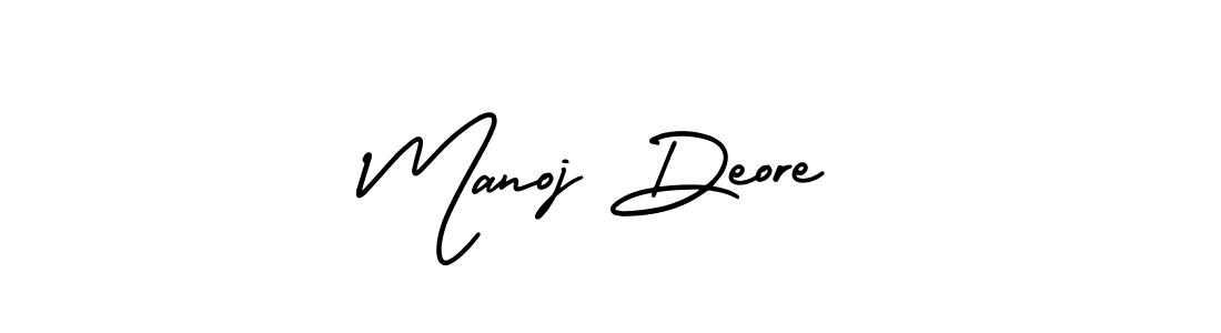 It looks lik you need a new signature style for name Manoj Deore. Design unique handwritten (AmerikaSignatureDemo-Regular) signature with our free signature maker in just a few clicks. Manoj Deore signature style 3 images and pictures png