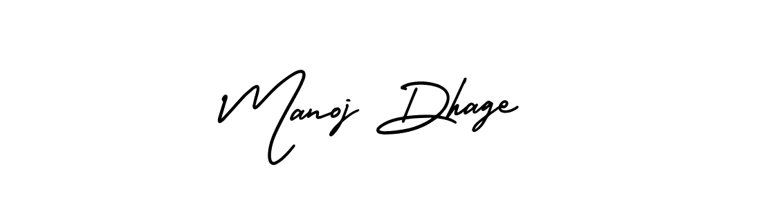 The best way (AmerikaSignatureDemo-Regular) to make a short signature is to pick only two or three words in your name. The name Manoj Dhage include a total of six letters. For converting this name. Manoj Dhage signature style 3 images and pictures png