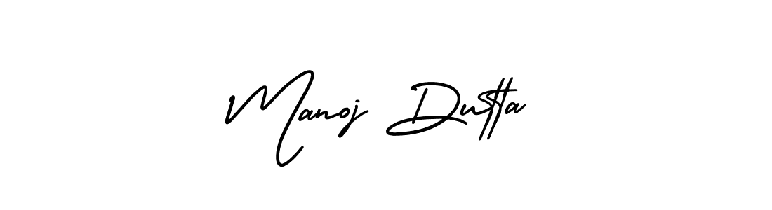 The best way (AmerikaSignatureDemo-Regular) to make a short signature is to pick only two or three words in your name. The name Manoj Dutta include a total of six letters. For converting this name. Manoj Dutta signature style 3 images and pictures png