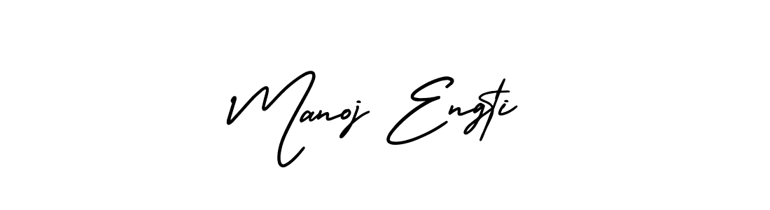 How to make Manoj Engti name signature. Use AmerikaSignatureDemo-Regular style for creating short signs online. This is the latest handwritten sign. Manoj Engti signature style 3 images and pictures png