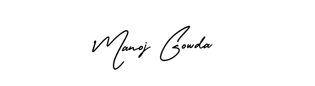 This is the best signature style for the Manoj Gowda name. Also you like these signature font (AmerikaSignatureDemo-Regular). Mix name signature. Manoj Gowda signature style 3 images and pictures png