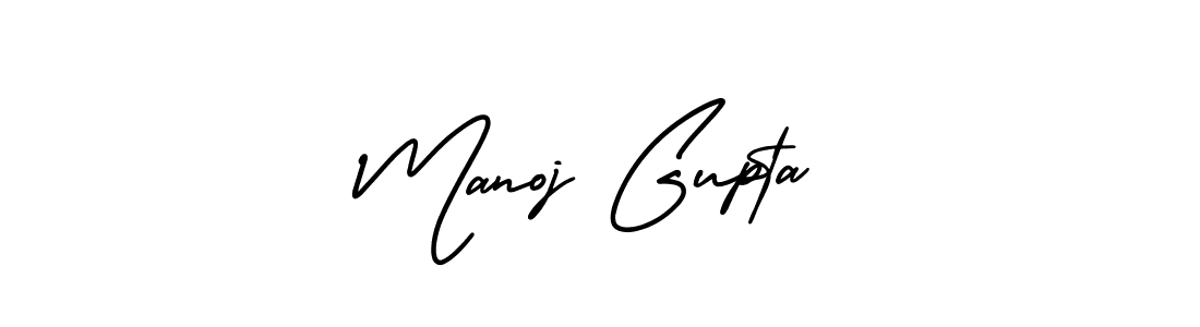 How to make Manoj Gupta name signature. Use AmerikaSignatureDemo-Regular style for creating short signs online. This is the latest handwritten sign. Manoj Gupta signature style 3 images and pictures png